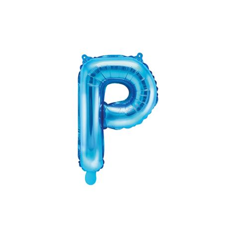 Folie Ballon Letter P Blauw Leeg 35cm Partywinkel