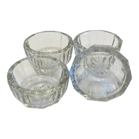 Vintage 1940s Anchor Hocking Pressed Glass Salt Cellars Set Of 4 Chairish