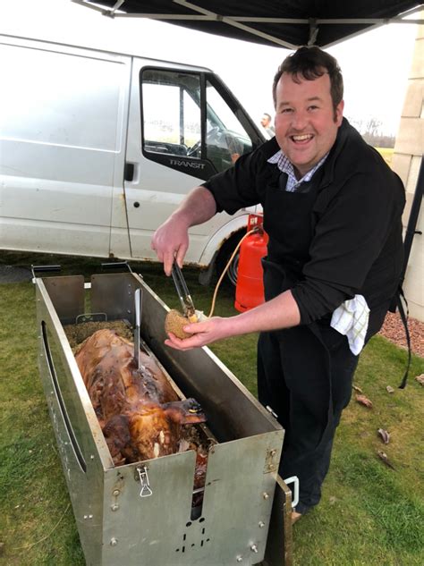 Hog Roast Kingsbarns For 40th Wedding Anniversary Party Spitting Pig