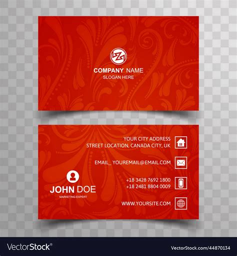 Modern floral business card Royalty Free Vector Image