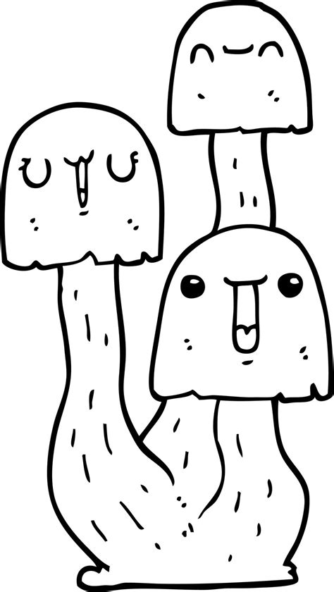 line drawing mushroom 12734279 Vector Art at Vecteezy