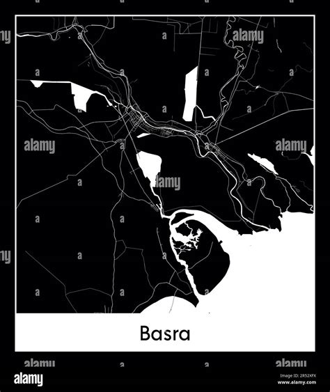 Minimal city map of Basra (Iraq Asia)Minimal city map of Basra (Iraq ...