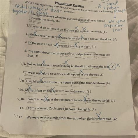 Free Circle The Prepositions And Underline The Prepositional Phrases