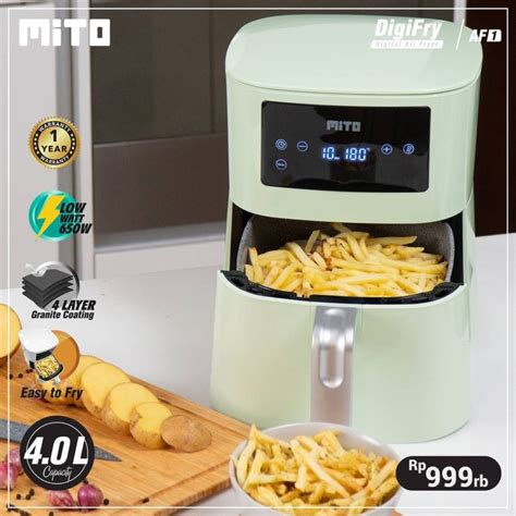 Digital Air Fryer L Mito Digifry Af Wood Series Green Dapurnesia