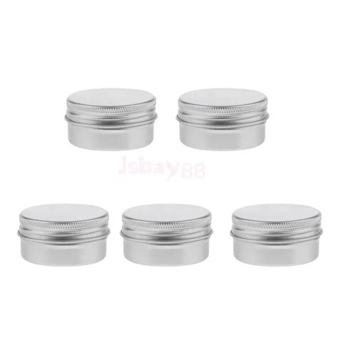 5pcs 1 Ounce 30ml Aluminum Tin Jars Screw Cap Round Storing Can Containercosmetic Sample Metal