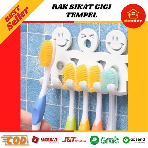 Jual Rak Holder Sikat Gigi Tempel Tembok Kamar Mandi Gantungan Sikat