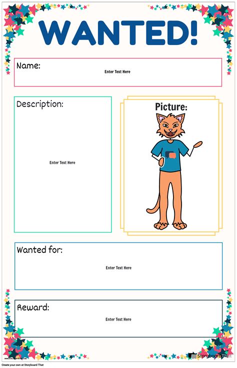 Poster Ricercato Storyboard Per It Examples