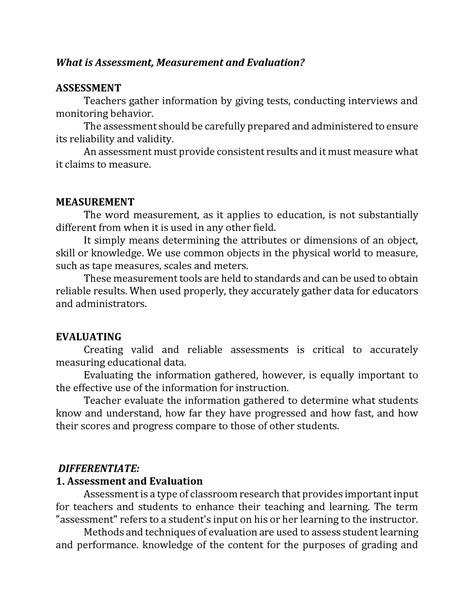 Assessment Measurement And Evaluation Notes What Is Assessment Measurement And Evaluation