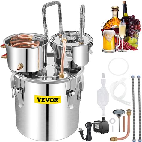 VEVOR Destilar Alcoho Destilar Vino Moonshine Still 13 2 L 50 L De