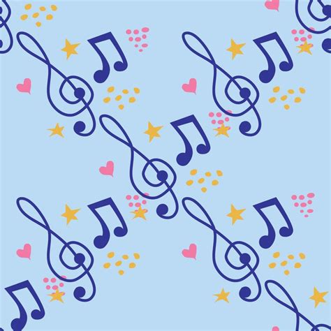 Abstract Music Notes Seamless Pattern Background Musical Illustration Melody Decoration