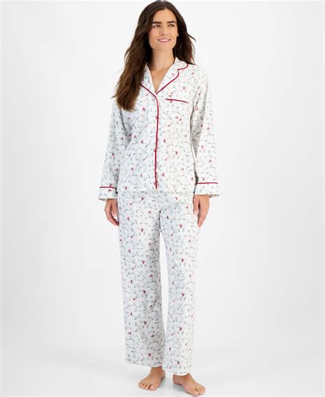 Charter Club Women S 2 Pc Cotton Flannel Packaged Pajamas Set Created For Macy S Macy S In