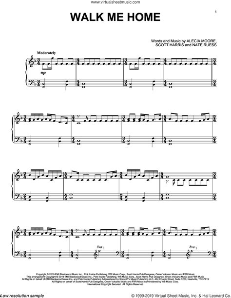 Walk Me Home Intermediate Sheet Music For Piano Solo PDF