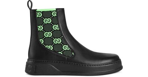 Gucci GG Motif Leather Ankle Boots In Black For Men Lyst