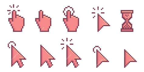 premium vector pixel  tech cursor
