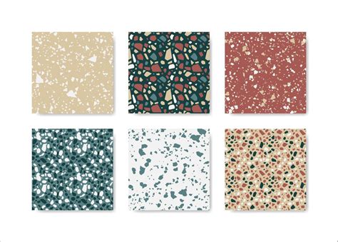 Set of terrazzo seamless patterns. Terrazzo floor pattern. Terrazzo ...