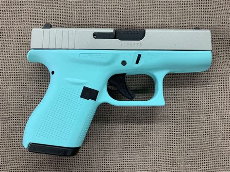 Glock Model Auto Robins Egg Blue With Silver Slide Saddle