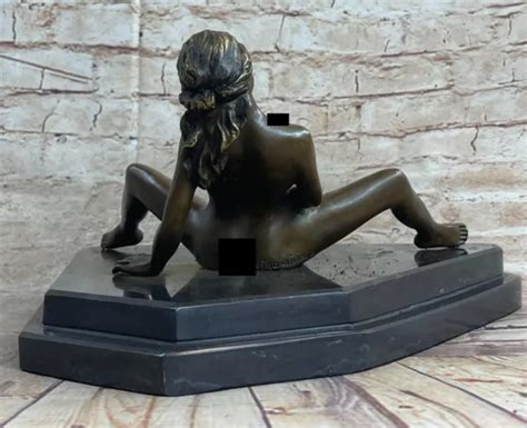 Bronze Sculpture Woman Lady Erotic Naked Nude Gift Figurine Figure Home