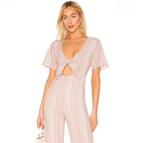 Superdown Pants Jumpsuits New Superdown Mollie Tie Front Jumpsuit