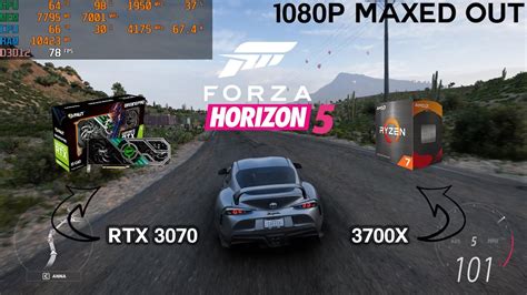 Forza Horizon 5 1080p PC Benchmark RTX 3070 Ryzen 7 3700X 16GB HDD