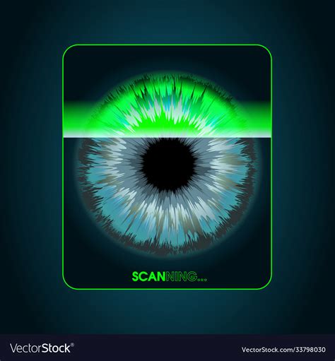 Scanning system retina biometric Royalty Free Vector Image