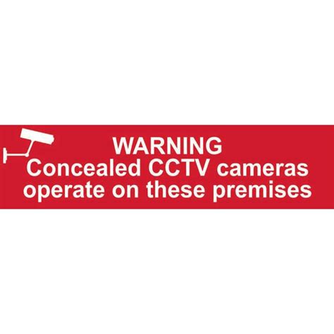 Warning Concealed Cctv Cameras Operate On These Premises Sign Self