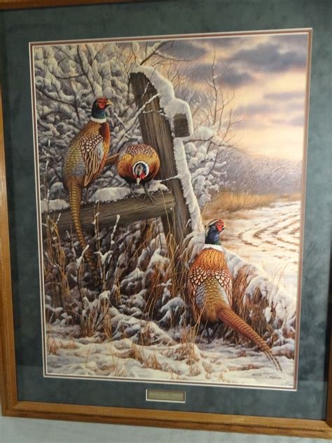 Rosemary Millette Forgotten Fenceline Pheasants 545750 Signed 21w