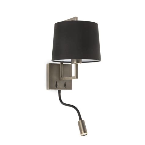 Juvi Iluminaci N Aplique Con Lector Frame Oro Viejo Negro Faro