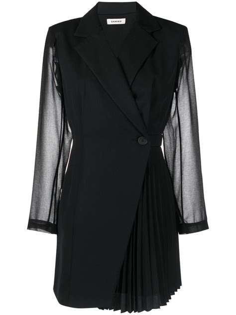 Sandro Panelled Blazer Dress Black Farfetch