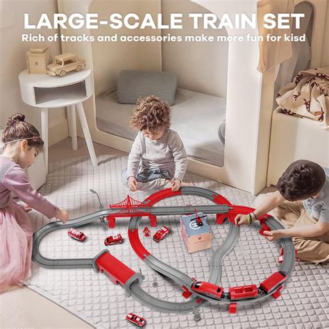 HDJ 92PCS Train Set: Toddler Road Construction Play Toy with Cars ...