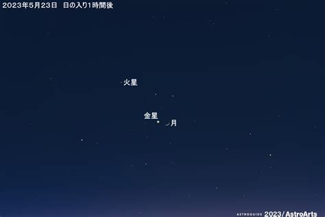 2023年5月23日 細い月と金星が大接近 アストロアーツ