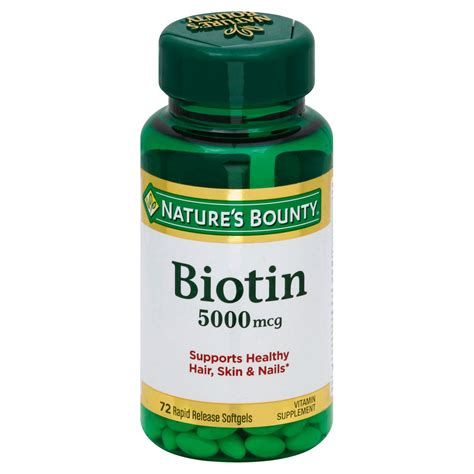 Nature S Bounty Biotin 5000 Mcg Softgels Shop Vitamins A Z At H E B