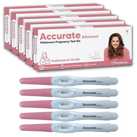 Buy Accurate Advanced Pack Of 5 One Step Midstream Urine HCG