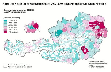 Bev Lkerung Sterreichs Sterreichkarte Der Binnenwanderung