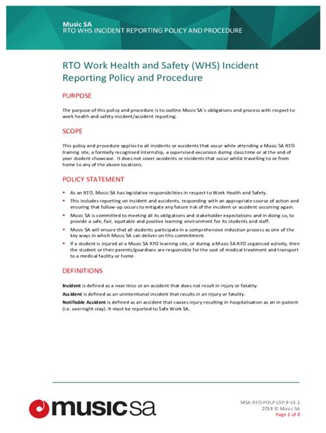 Fillable Online Rto Work Health And Safety Whs Incident Reporting