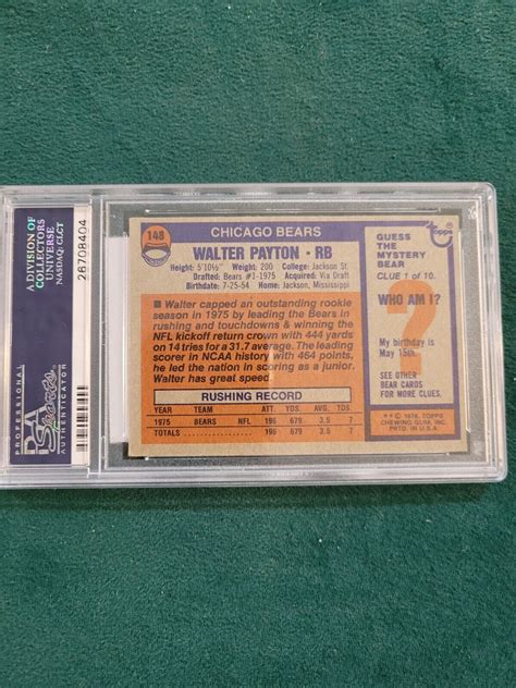 1976 Topps #148 Walter Payton Rookie Card PSA 4 - Viking Sportscards ...