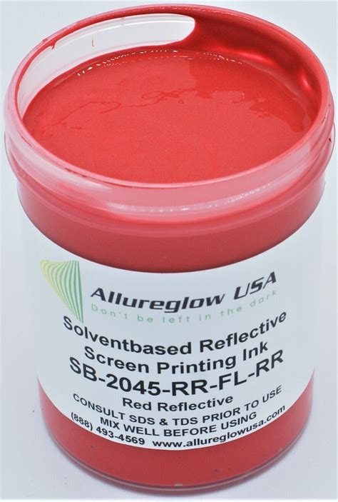 Sb Rr Fl Rr Fv Solvent Based Red Reflective Screen Printing Ink