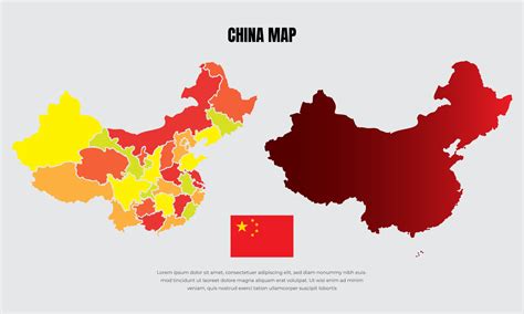 Collection Of Silhouette China Maps Design Vector China Maps Design