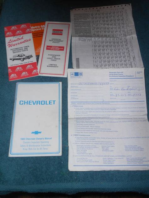 Purchase 1983 CHEVROLET CAPRICE IMPALA OWNERS MANUAL SET ORIGINAL