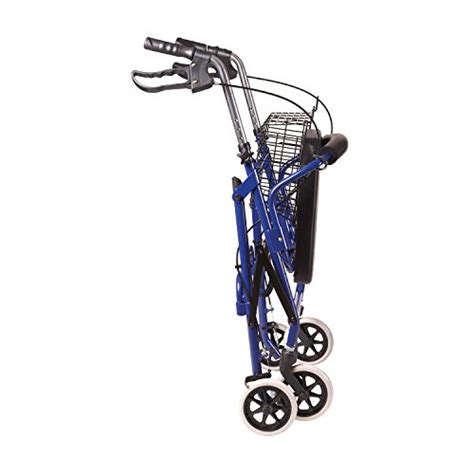 Dmi Ultra Lightweight Folding Aluminum Hemi Rollator With Padded Seat