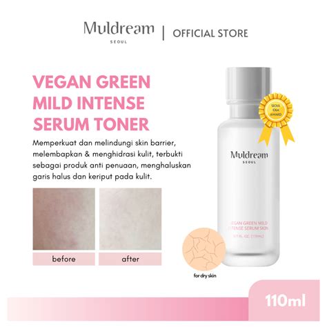 Jual Muldream Vegan Green Mild Intense Serum Toner 110ml Shopee Indonesia