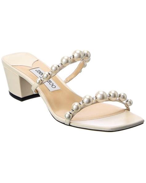 Jimmy Choo Amara 45 Leather Sandal In White Lyst