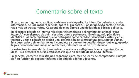 Comentario De Texto Ejemplo Ppt Descargar