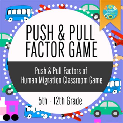 Geography Push And Pull Factors On Human Migration Includes Lesson Pp And Game