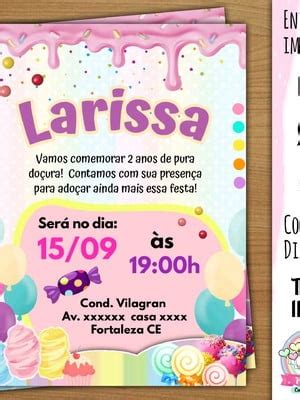 Convite Mundo Dos Doces Compre Produtos Personalizados No Elo