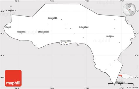 Silver Style Simple Map Of Westmoreland Cropped Outside