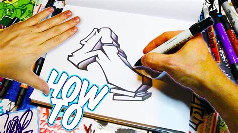 How To Draw 3d Graffiti Vanishing Point Letter C Youtube