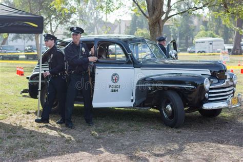 Vintage Ford Police Car on Display Editorial Photography - Image of ...