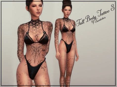 Full Body Tattoo 3 The Sims 4 Catalog Full Body Tattoo Body Tattoos