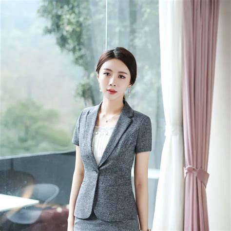 Novelty Grey Slim Fashion Uniform Styles Blazers And Jackets Coat For