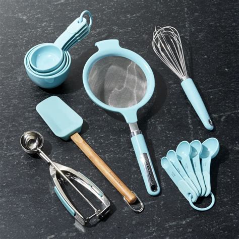 Kitchenaid Utensil Set Aqua Sky - kitchen remodel ideas